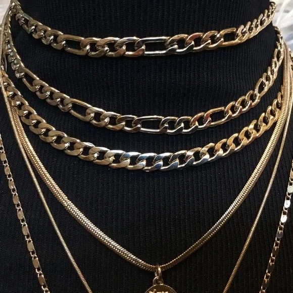 ✅ 2/$10 ✅ Gold Layered 6-Strand Necklace Set - Picture 4 of 7